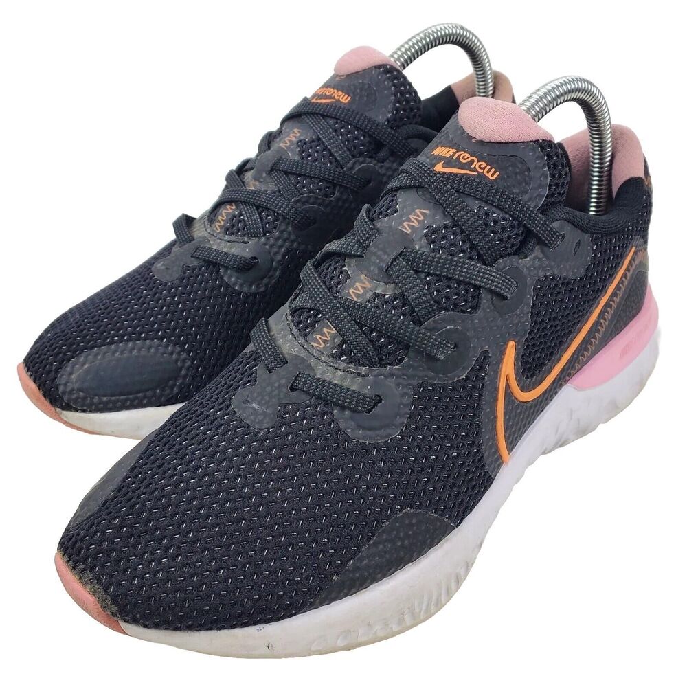 NIKE Shoes RENEW RUN Womens Size 9 Black Orange Pulse Running Sneaker CK6360-001